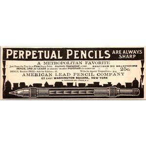 American Lead Pencil Company Perpetual Pencils New York 1904 Clipping SAI7-H7